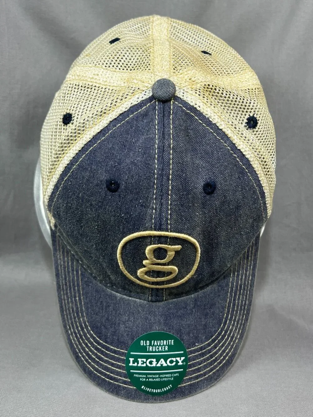 Garth Brooks Concert Notre Dame Legacy Trucker Hat Blue Cream Snapback Dad Cap
